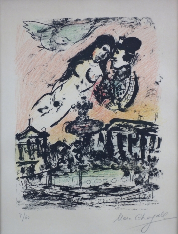 Marc Chagall The Lovers’ Heaven 1963 Lithograph