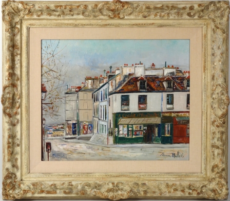 Maurice Utrillo French Rue Saint Eleuthère, Montmartre Oil on Canvas