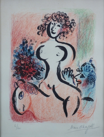 Marc Chagall Circus Rider with Bouquet 1963 Lithograph