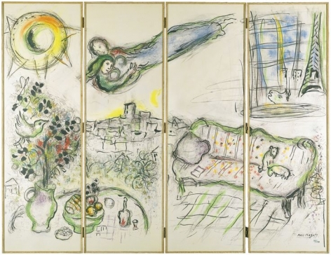 Marc Chagall Paravent Screen Lithograph 1963