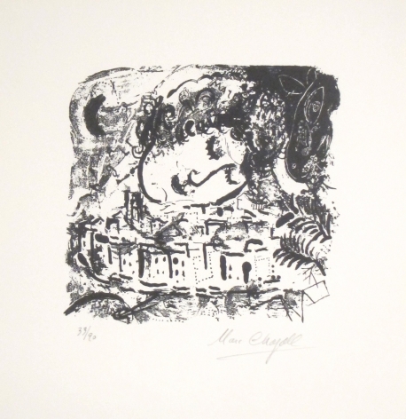 Marc Chagall Le Village, Paris 1957 Lithograph