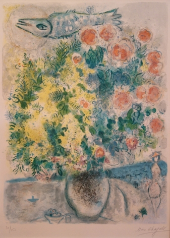 Marc Chagall Roses and Mimosas Lithograph 1967